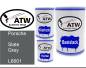 Preview: Porsche, Slate Grey, L6601: 500ml Lackdose + 500ml Klarlack + 250ml Härter - Set, von ATW Autoteile West.